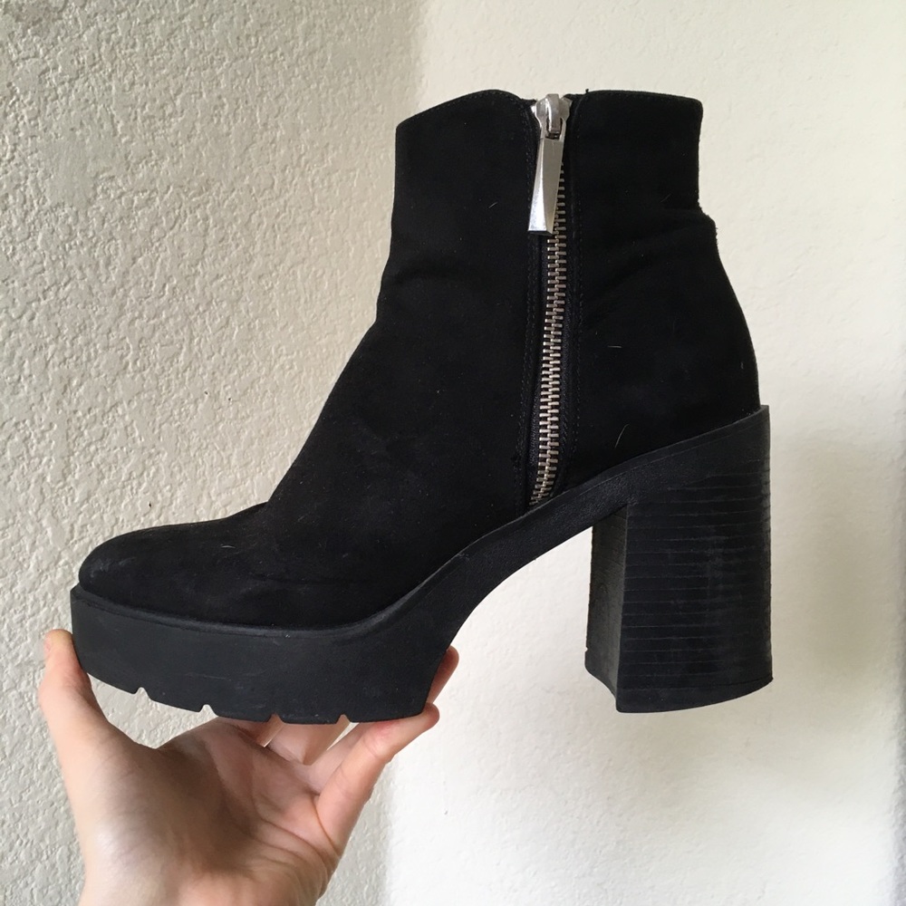 Forever 21 Suede Chunky Platform Boots